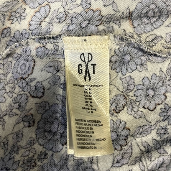 Flare Mini Skirt with White/Blue Floral Print and elastic waistband Sz Medium - Picture 4 of 4